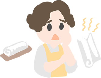 困った店主のイラスト